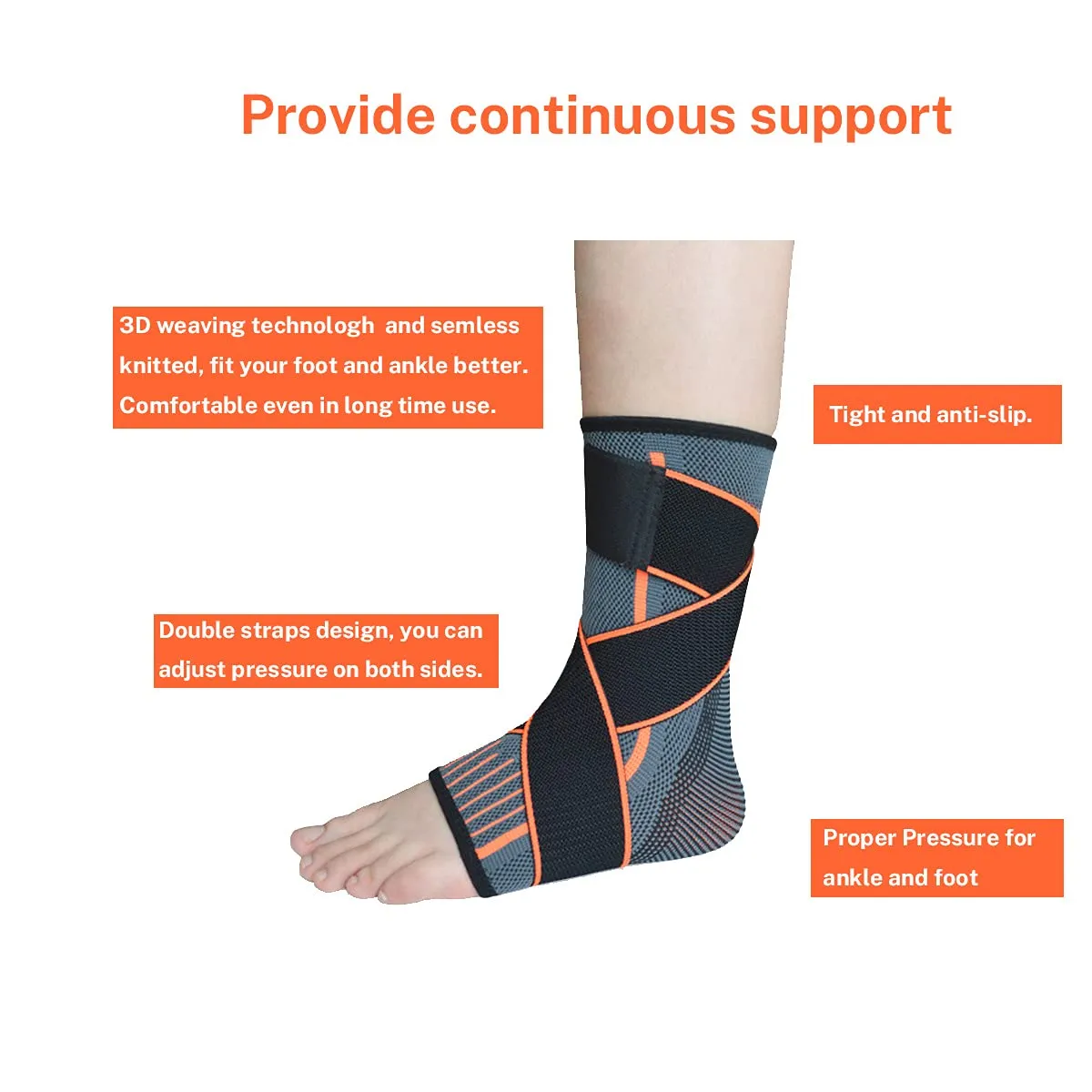 Adjustable Ankle Brace 2 Pack, Elastic Compression Ankle Support for Ligament Damage, Weak Ankles Achilles Tendon, Sprained Ankle - Green M