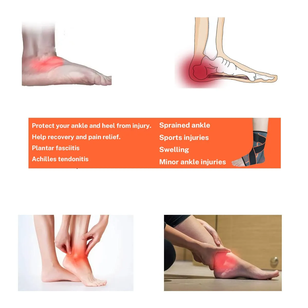 Adjustable Ankle Brace 2 Pack, Elastic Compression Ankle Support for Ligament Damage, Weak Ankles Achilles Tendon, Sprained Ankle - Green M
