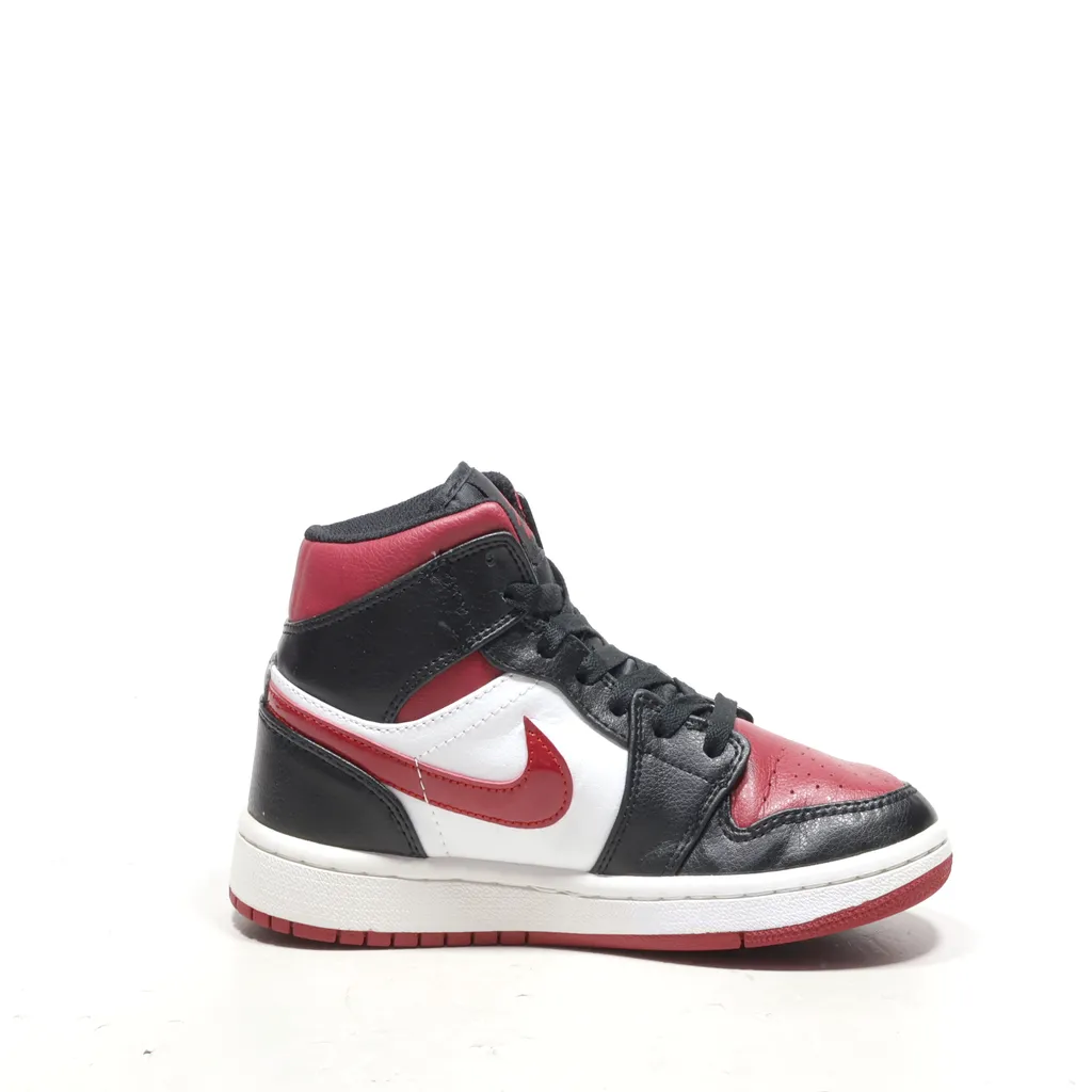 Air Jordan 1 Mid High-Top Sneakers Leather Red Color For Women