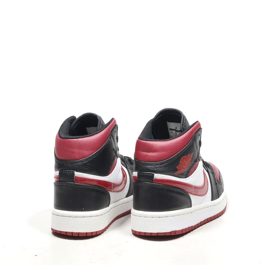 Air Jordan 1 Mid High-Top Sneakers Leather Red Color For Women