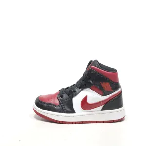 Air Jordan 1 Mid High-Top Sneakers Leather Red Color For Women