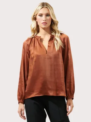 Alcazar Raglan Sleeve Satin Blouse