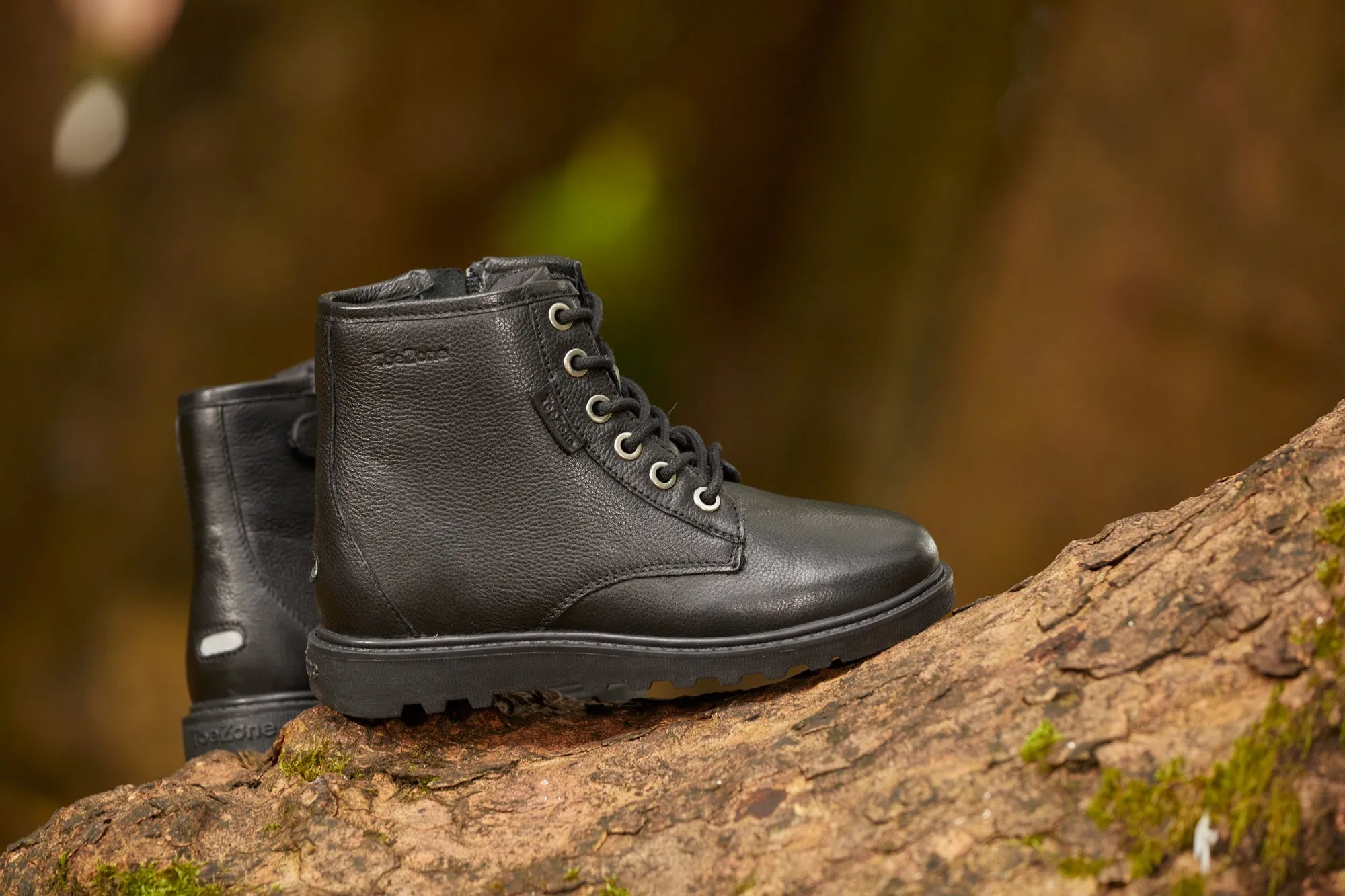 ANGEL - Girls' Black Leather Ankle Boots