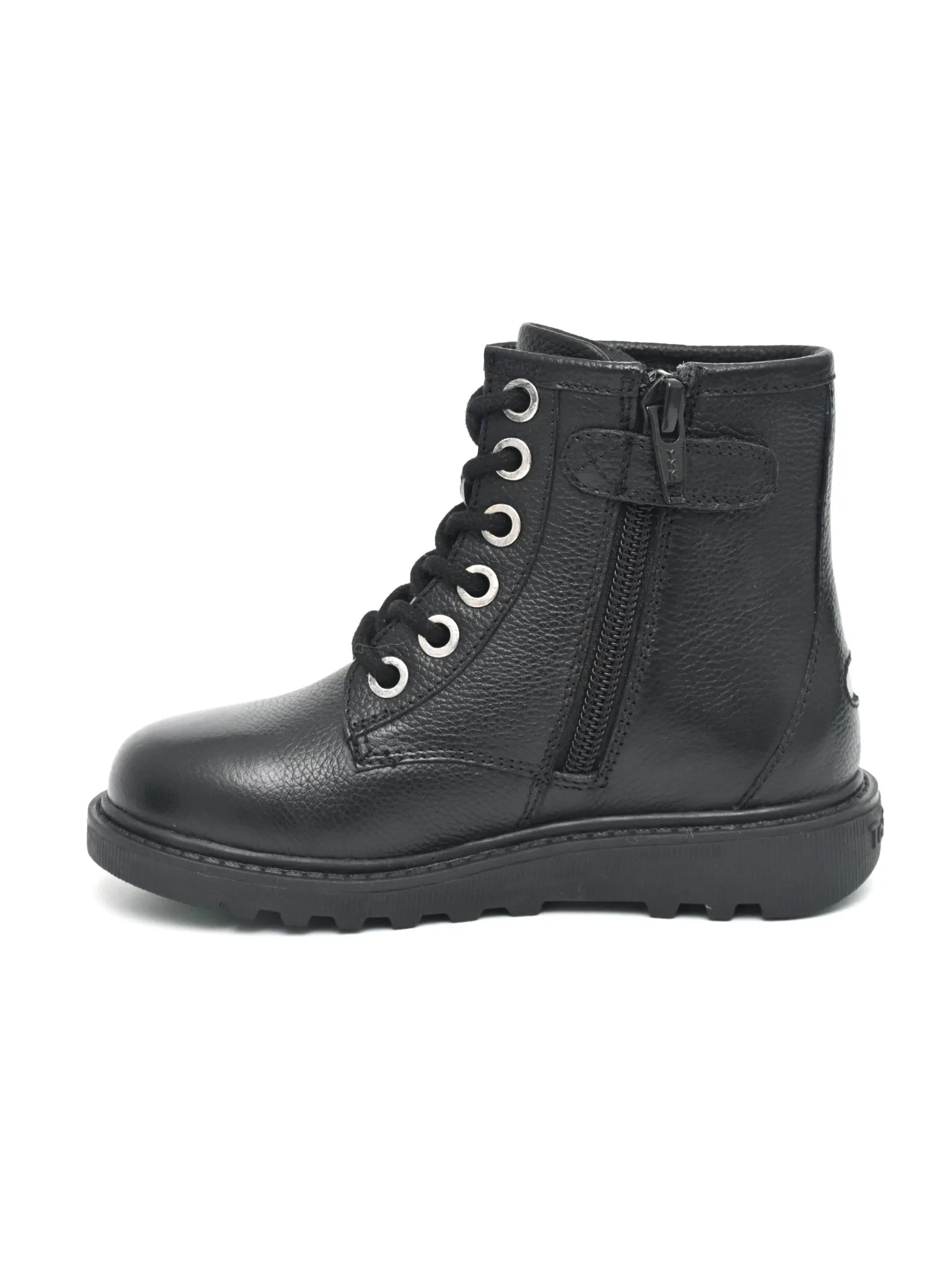 ANGEL - Girls' Black Leather Ankle Boots