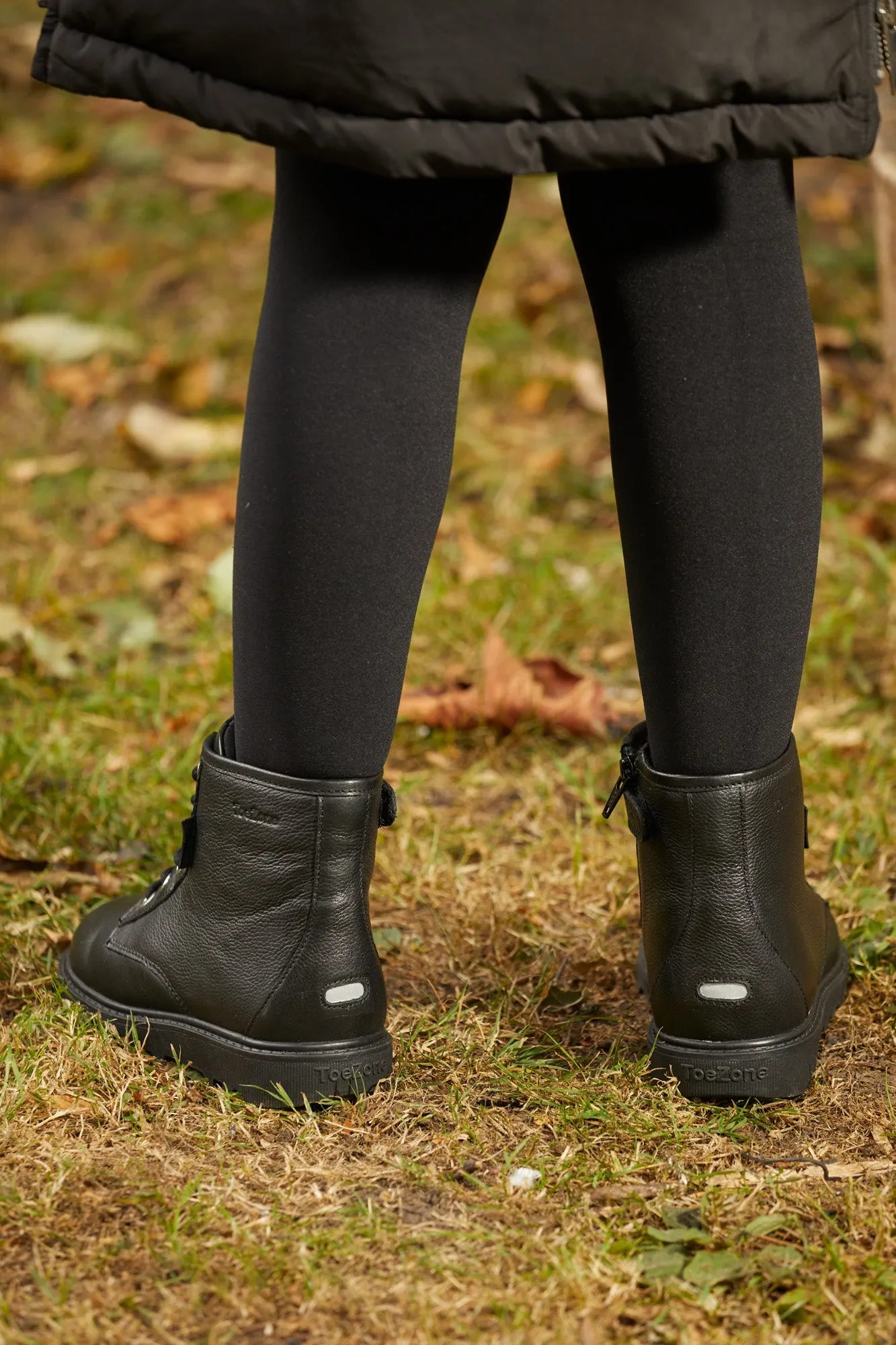 ANGEL - Girls' Black Leather Ankle Boots