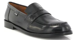 Atlanta Jack Chunky Black Glace Tractor Slip On Loafers