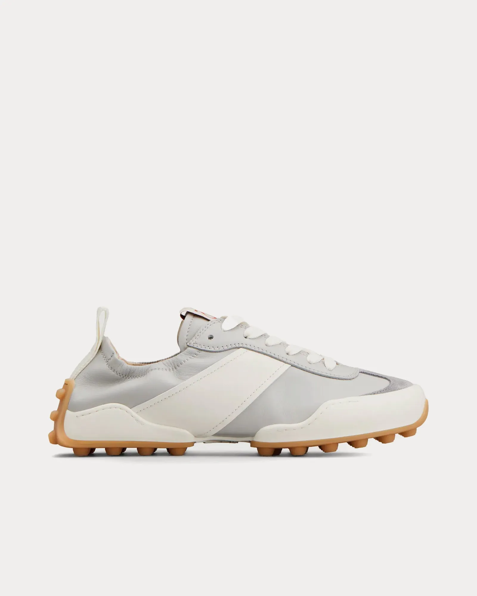 Ballerina Leather White / Grey Low Top Sneakers