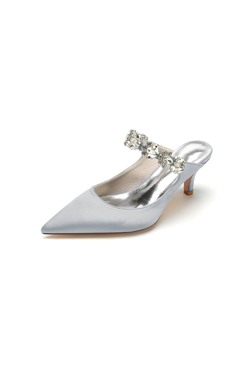 Beading Pointed Toe Rhinestone High Heels