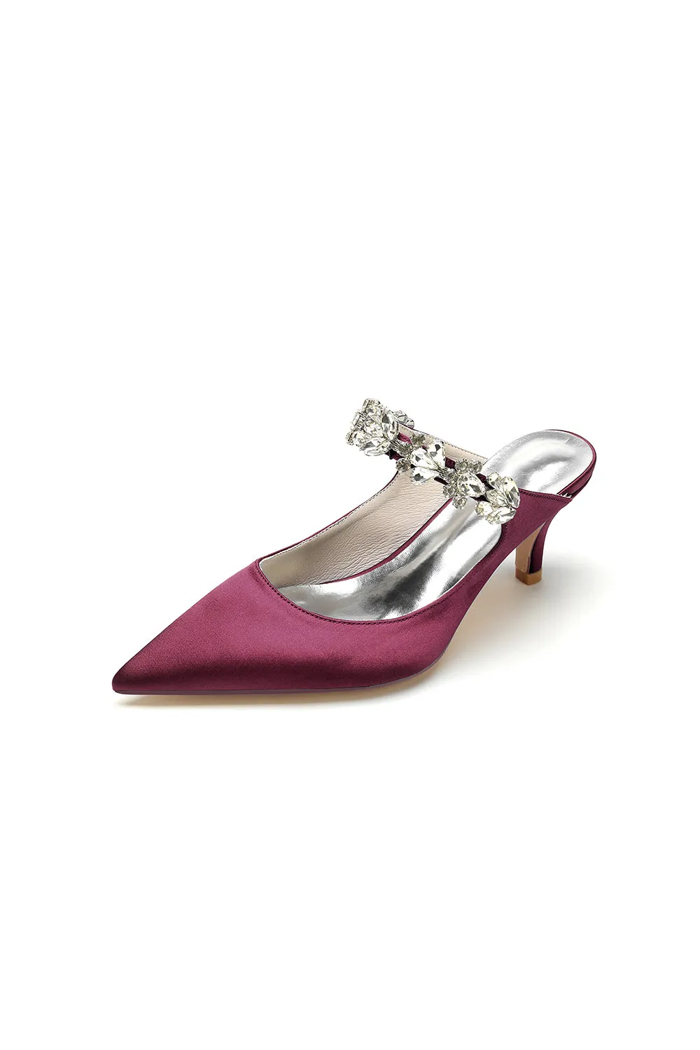 Beading Pointed Toe Rhinestone High Heels
