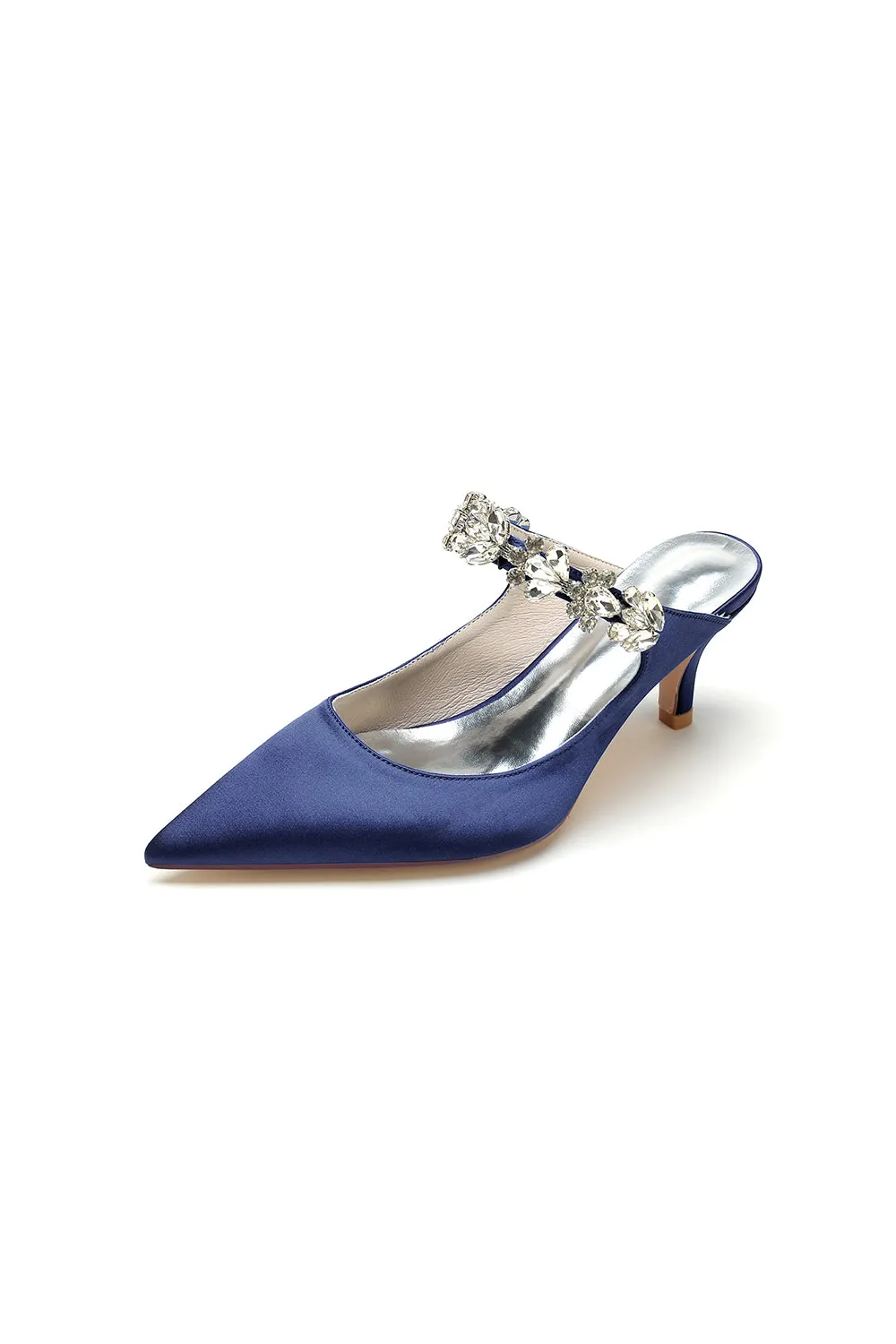 Beading Pointed Toe Rhinestone High Heels
