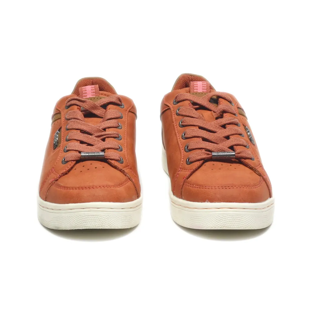 Bench. Low-Top Sneakers Leather Burgundy Colour For Women
