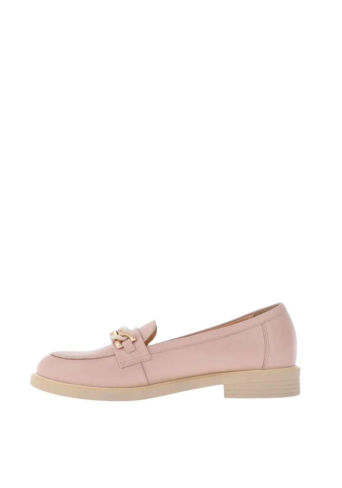 Bioeco by Arka Leather Chain Link Loafers, Pink