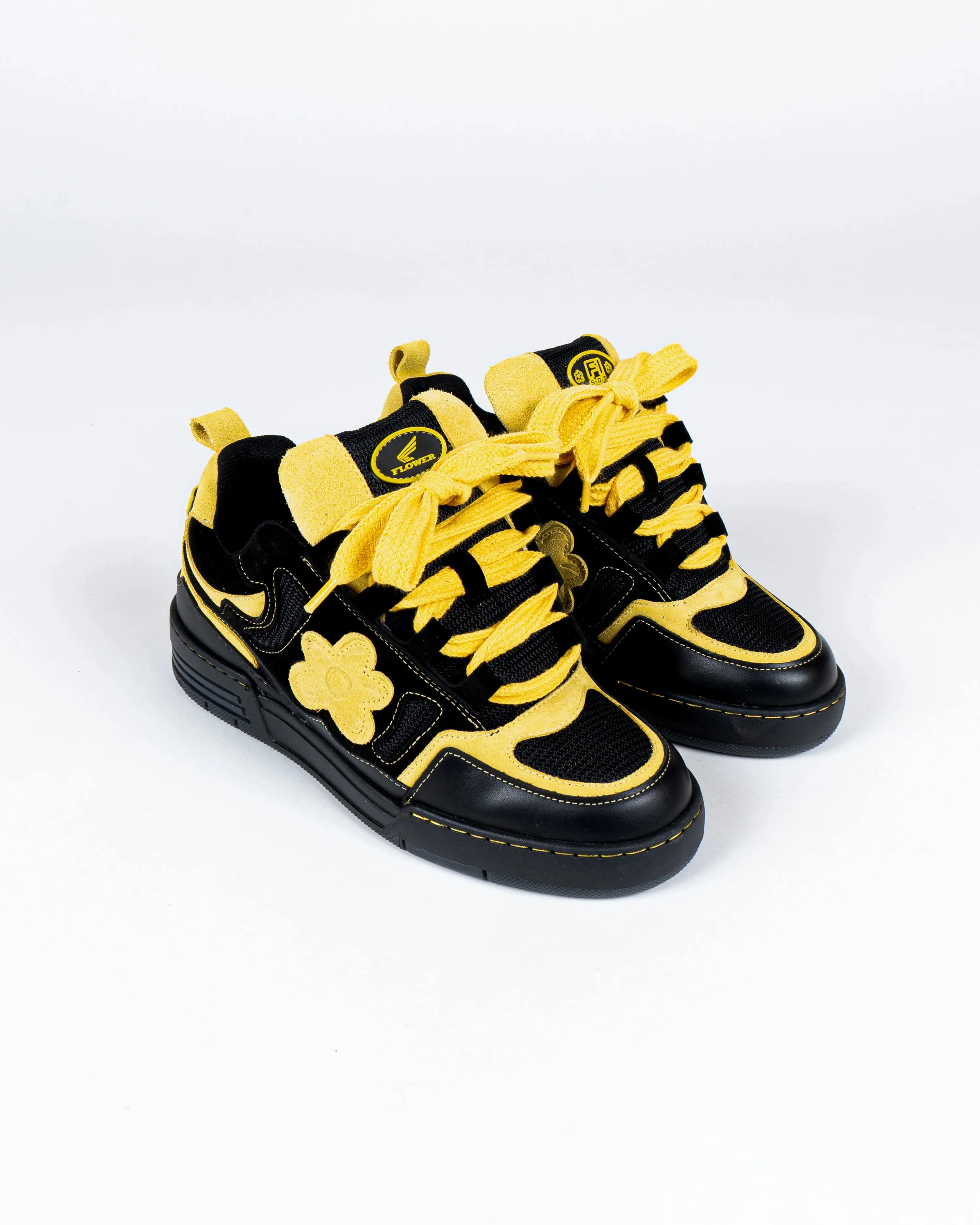Black Yellow Motor Sneakers