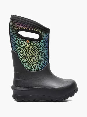 Bogs Kids' Neo-Classic Rainbow Leopard Winter Boots