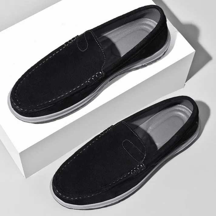 Bootara Men's Handmade Suede Lazy Loafers Casual Breathable Slip-On Shoes