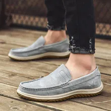 Bootara Men's Handmade Suede Lazy Loafers Casual Breathable Slip-On Shoes