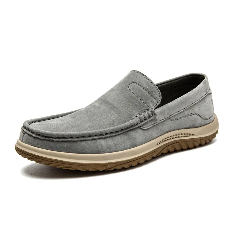 Bootara Men's Handmade Suede Lazy Loafers Casual Breathable Slip-On Shoes