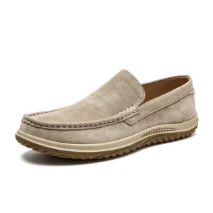 Bootara Men's Handmade Suede Lazy Loafers Casual Breathable Slip-On Shoes