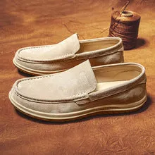 Bootara Men's Handmade Suede Lazy Loafers Casual Breathable Slip-On Shoes