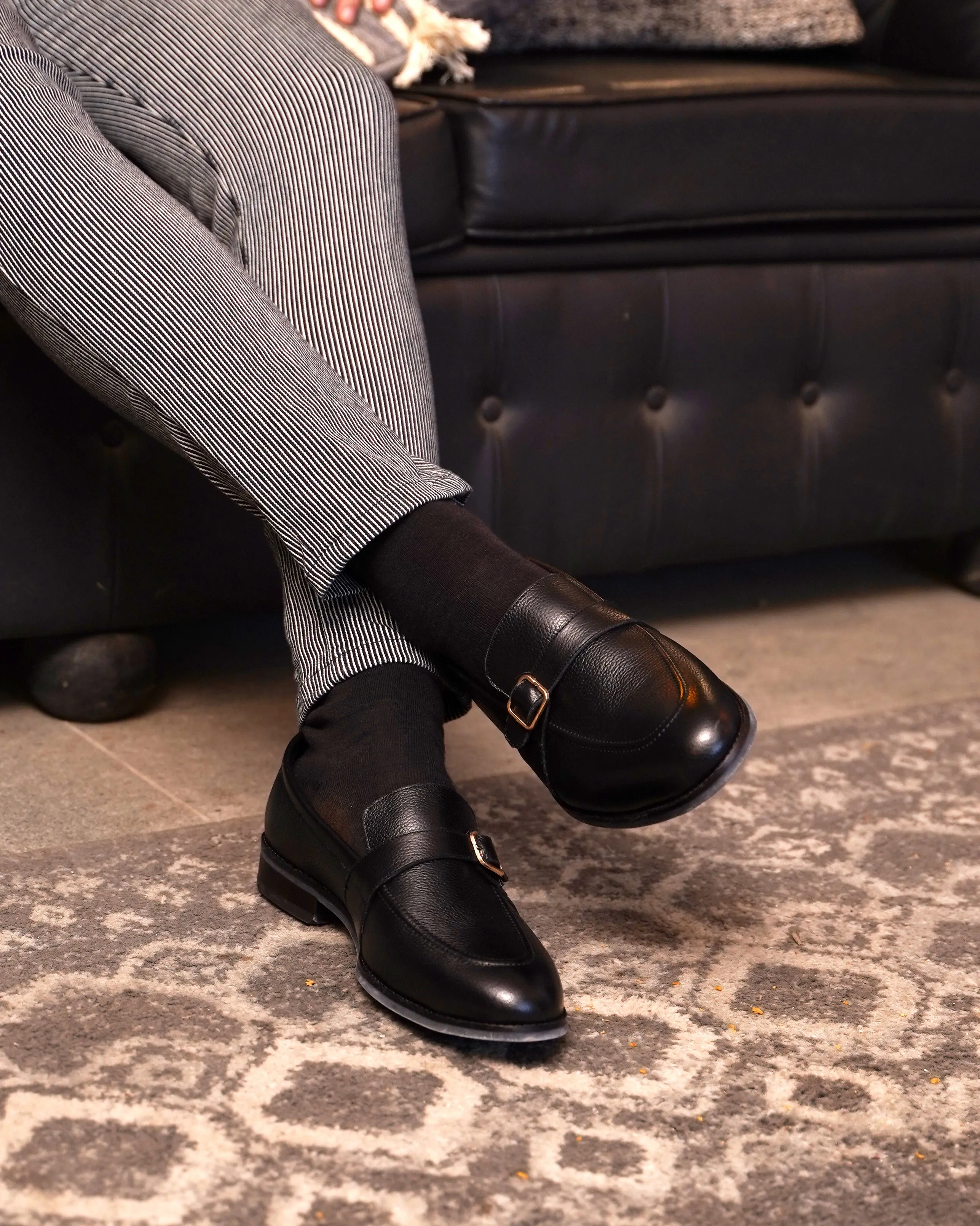 Brasilia - Men's Black Pebble Grain Leather Loafer