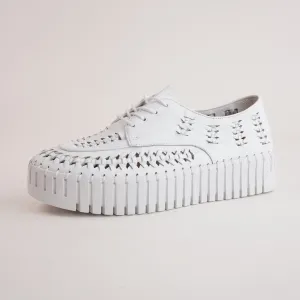 Brodies White Leather Sneakers