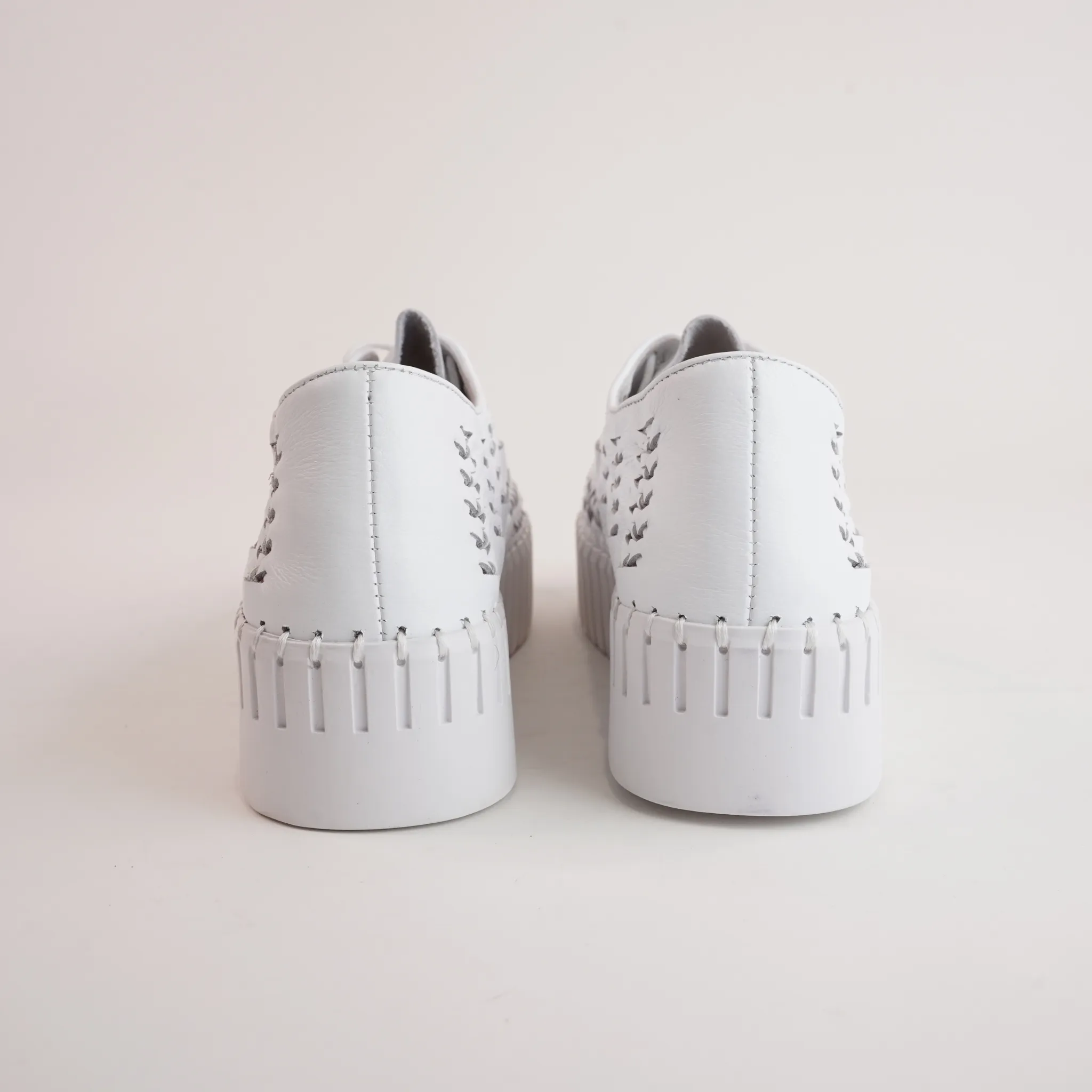 Brodies White Leather Sneakers