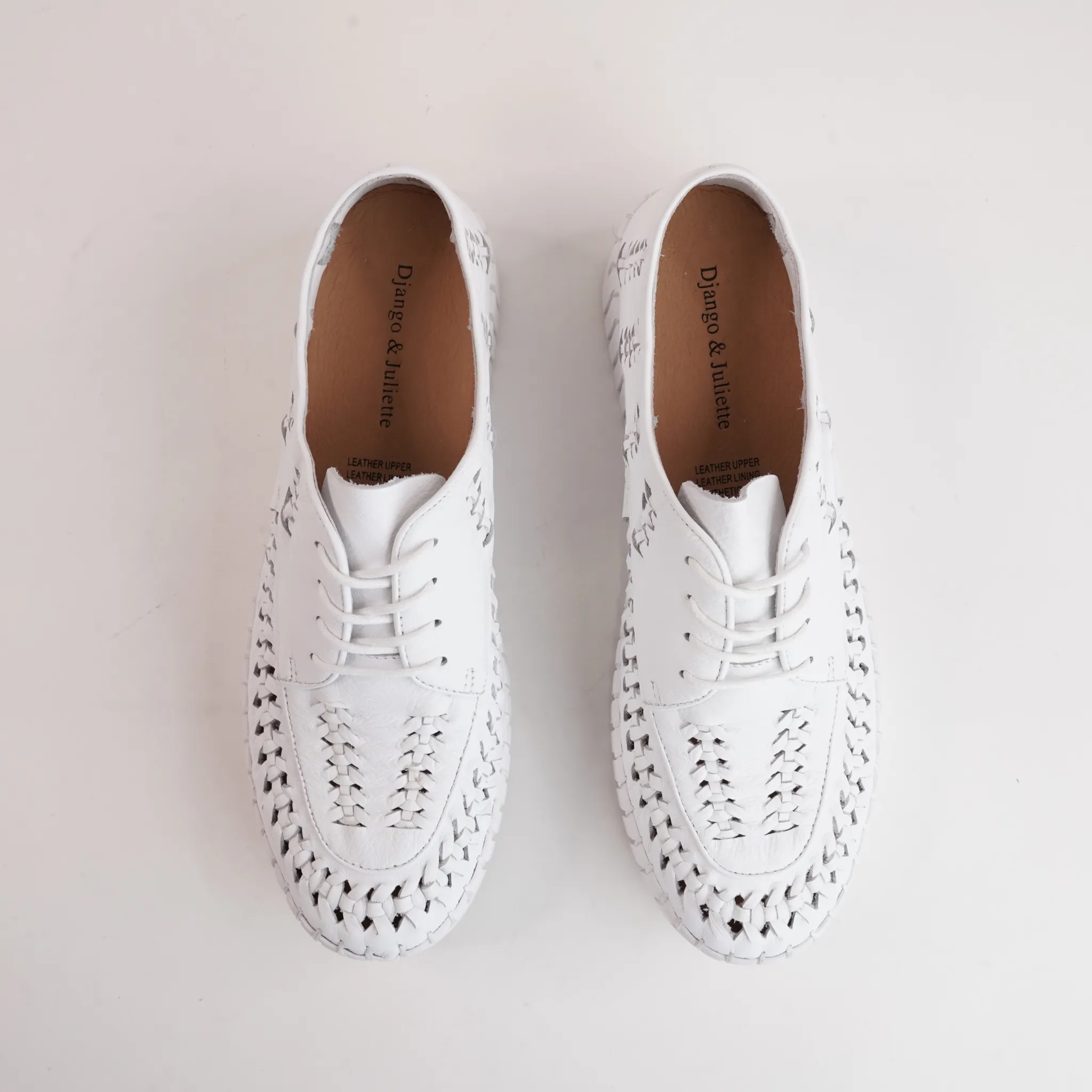 Brodies White Leather Sneakers