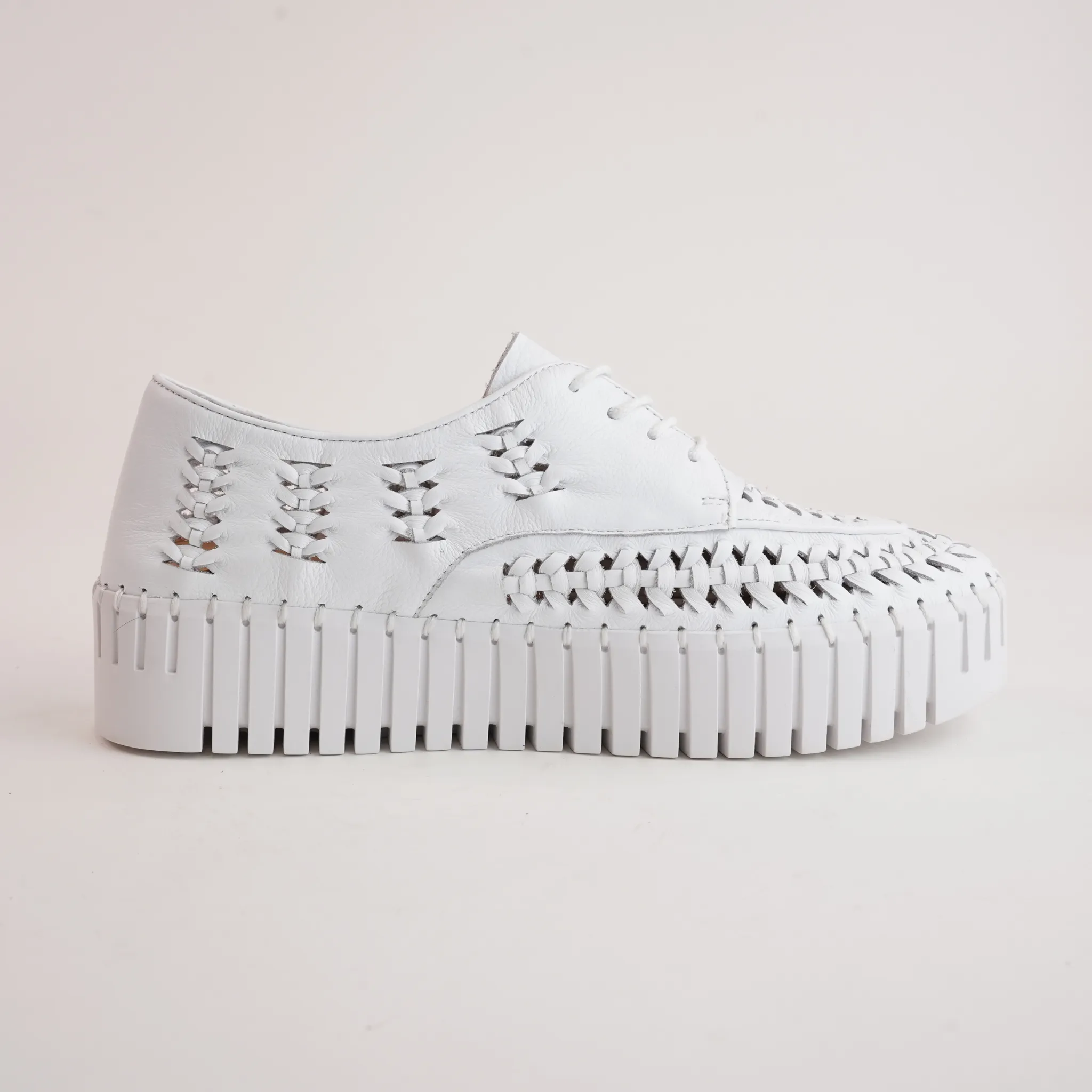 Brodies White Leather Sneakers