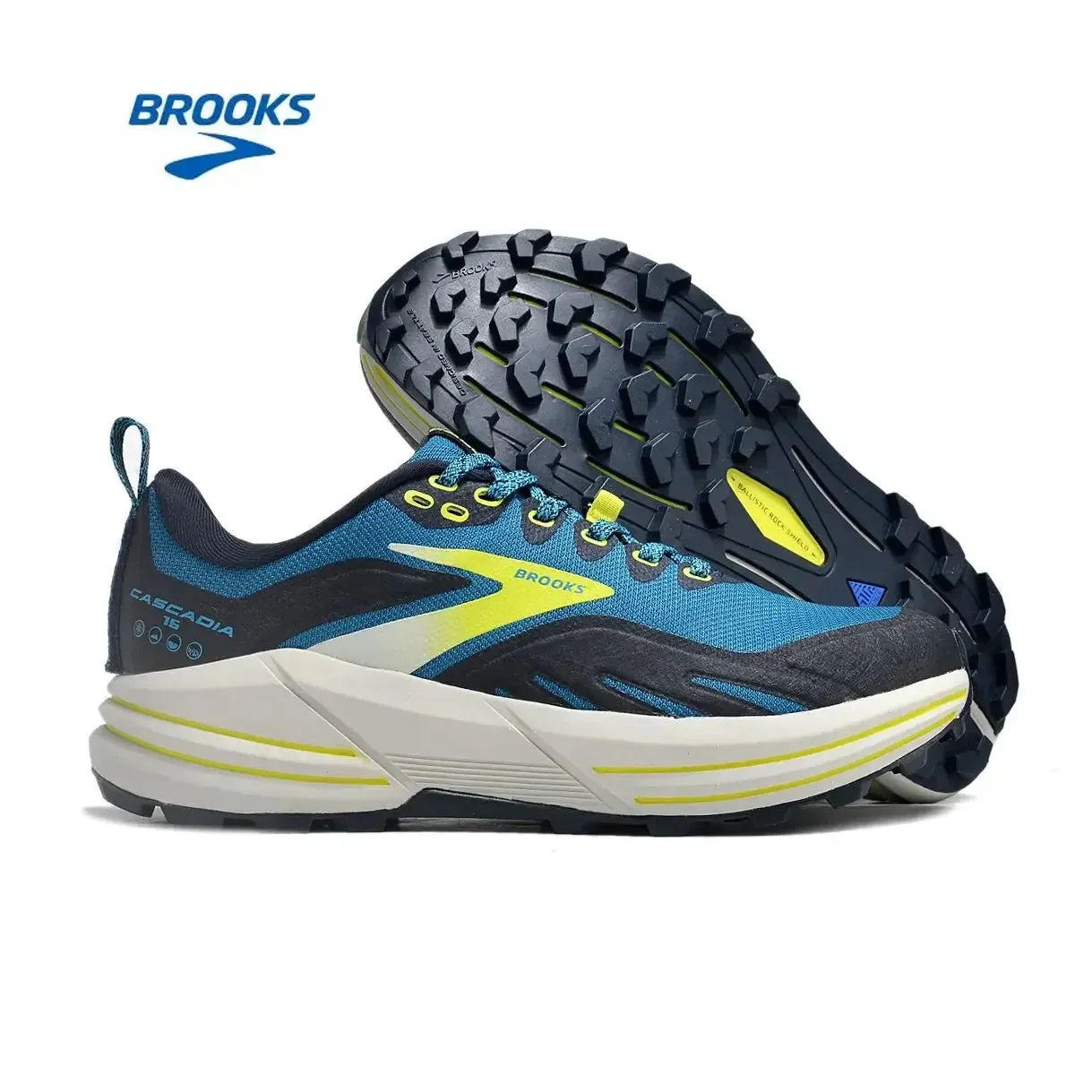 BROOKS Cascadia 16 Running Shoes Yellow Black Grenadine Men Women Long-Distance Road Sport Training Casual Sneakers