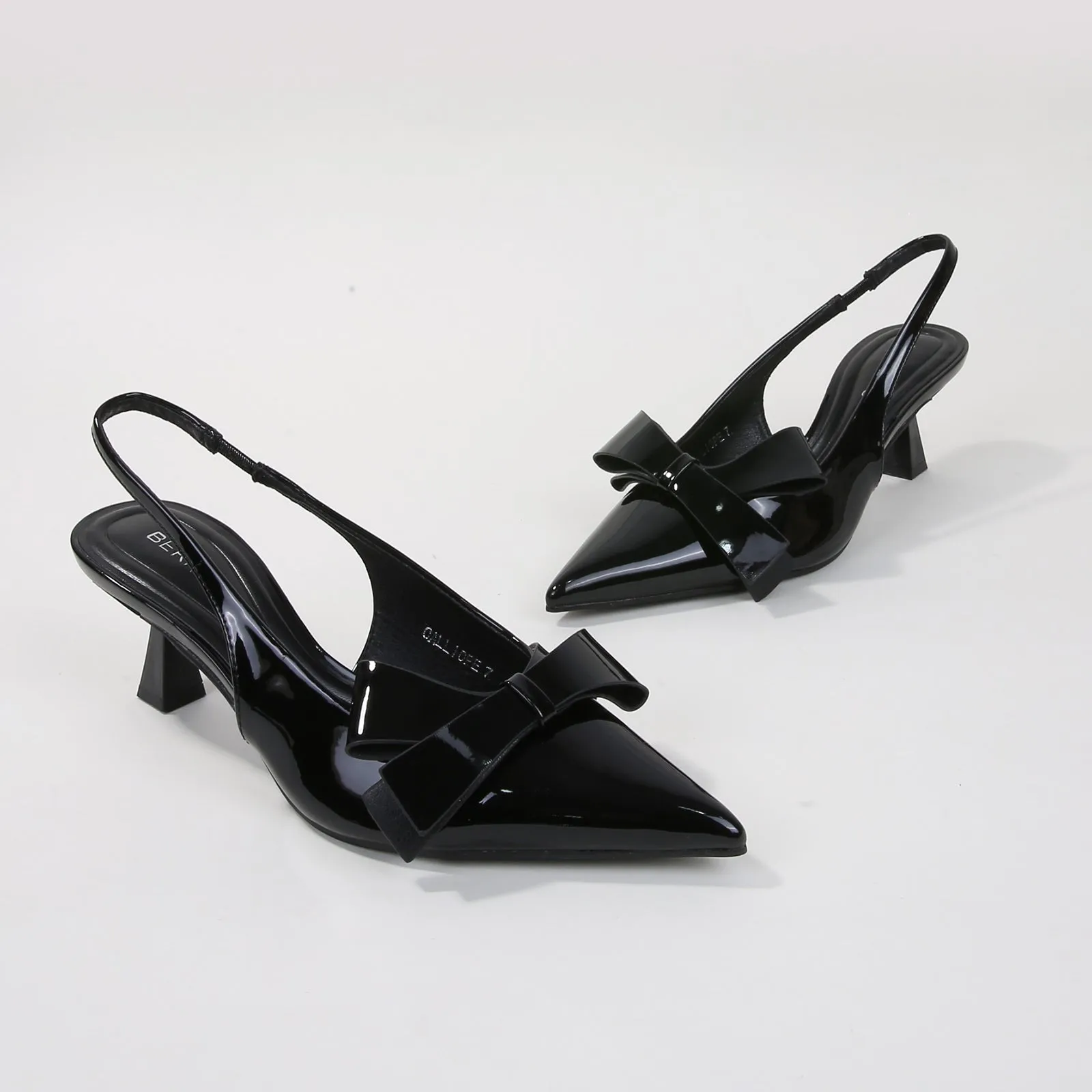Calliope Patent Slingback Kitten Heels
