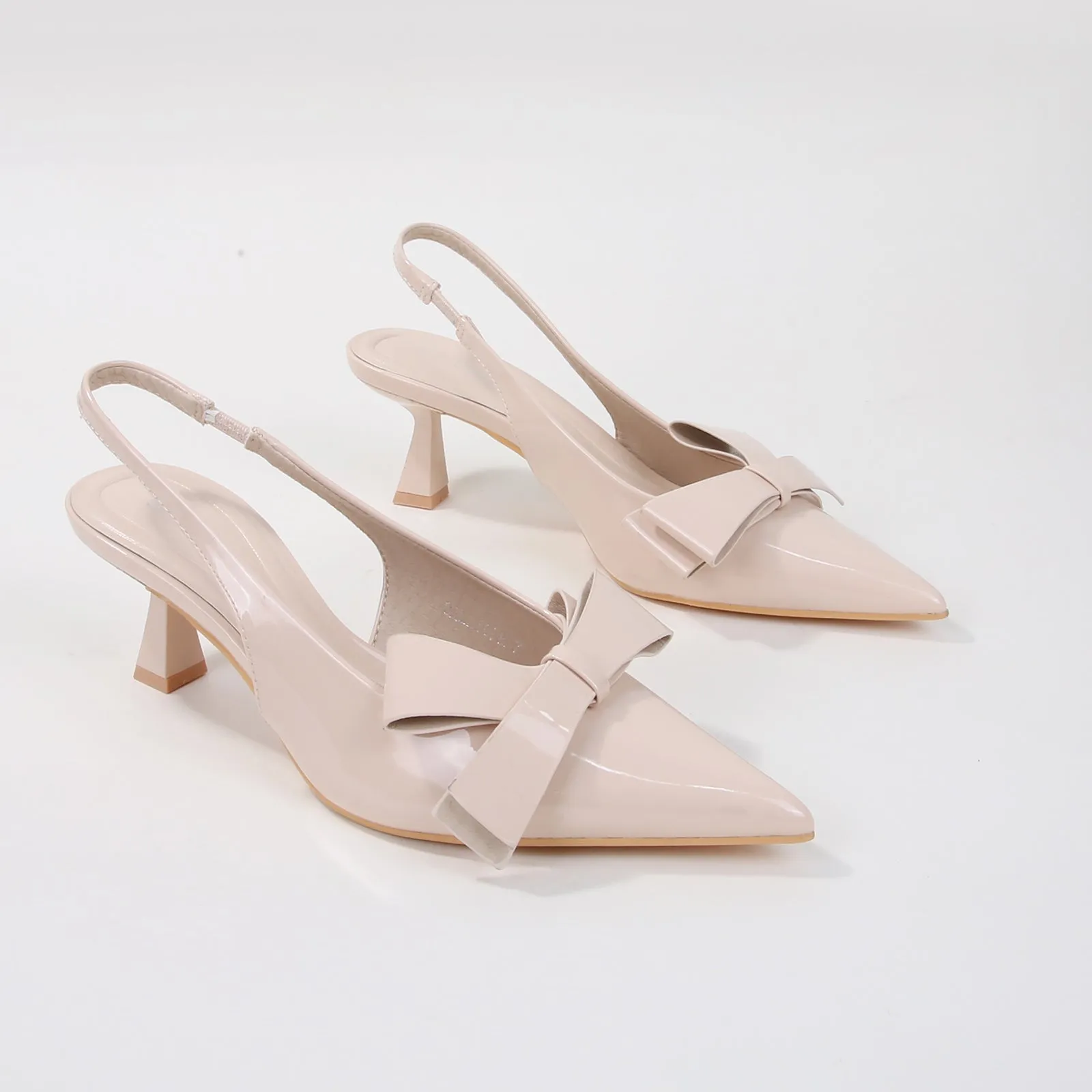 Calliope Patent Slingback Kitten Heels