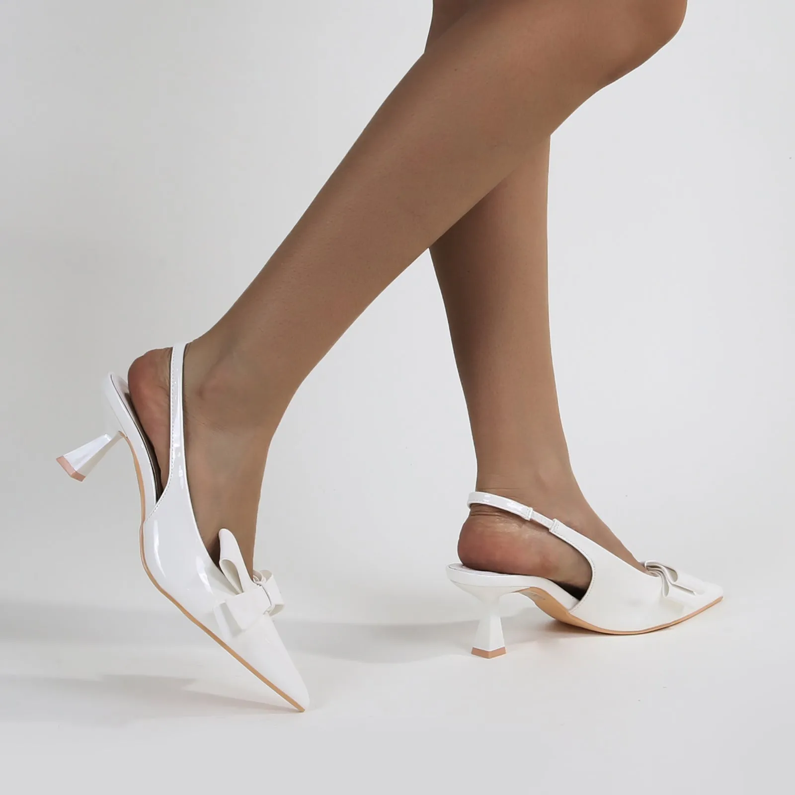 Calliope Patent Slingback Kitten Heels