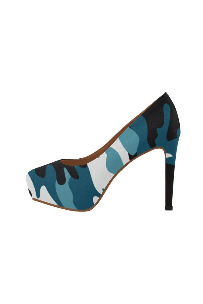 camo contrast heel Women's High Heels (Model 044)