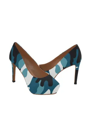 camo contrast heel Women's High Heels (Model 044)