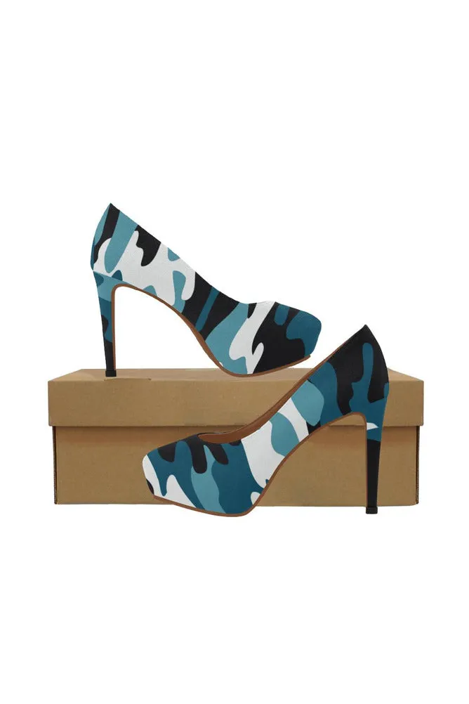 camo contrast heel Women's High Heels (Model 044)