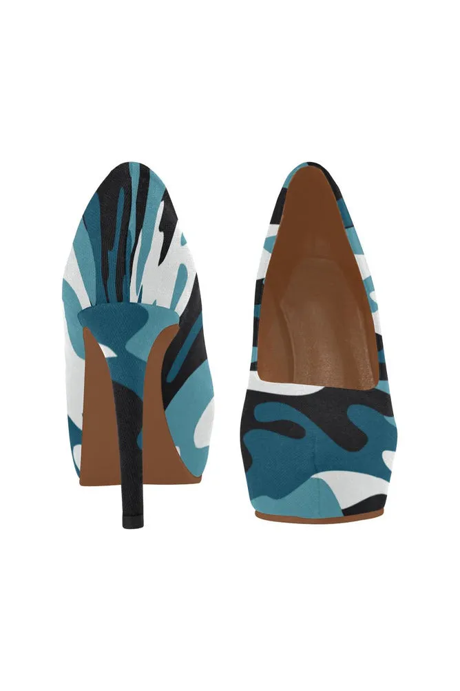 camo contrast heel Women's High Heels (Model 044)