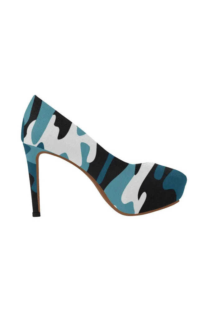 camo contrast heel Women's High Heels (Model 044)