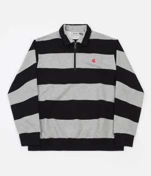 Carhartt Half Zip Alvin Sweatshirt - Alvin Stripe / Black / Grey Heather / Etna Red
