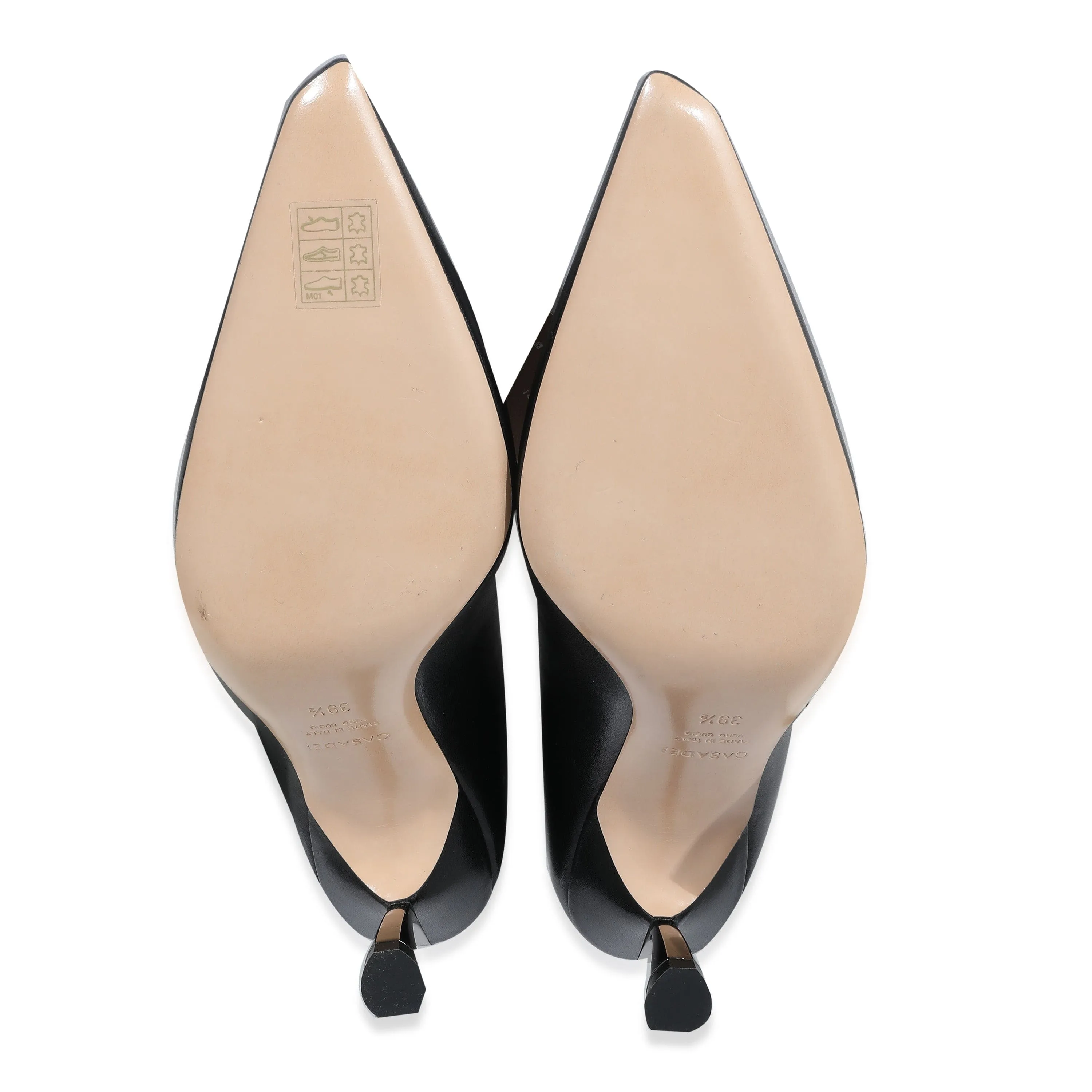 Casadei Black Patent Kitten Heels Size 39 AGL2515