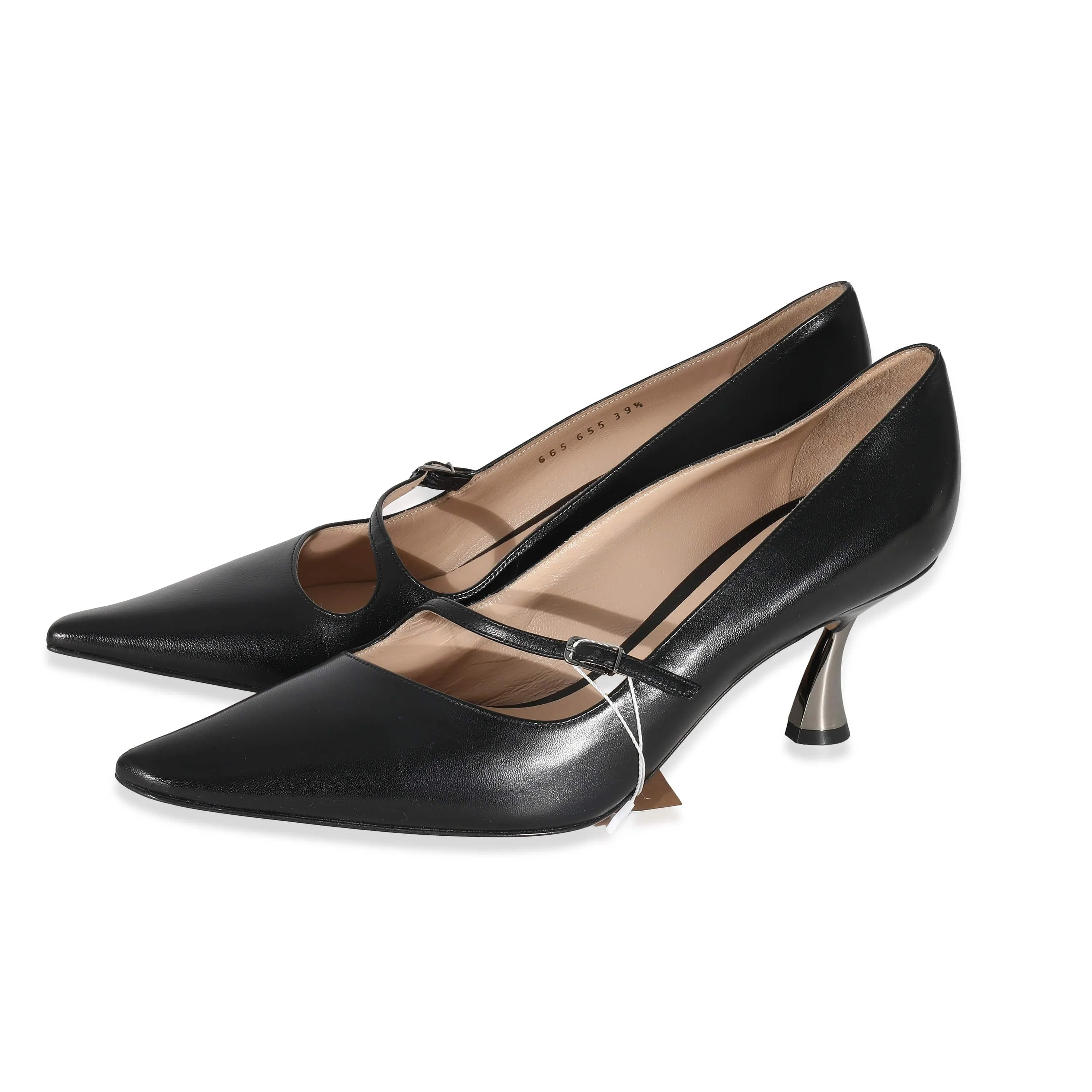 Casadei Black Patent Kitten Heels Size 39 AGL2515