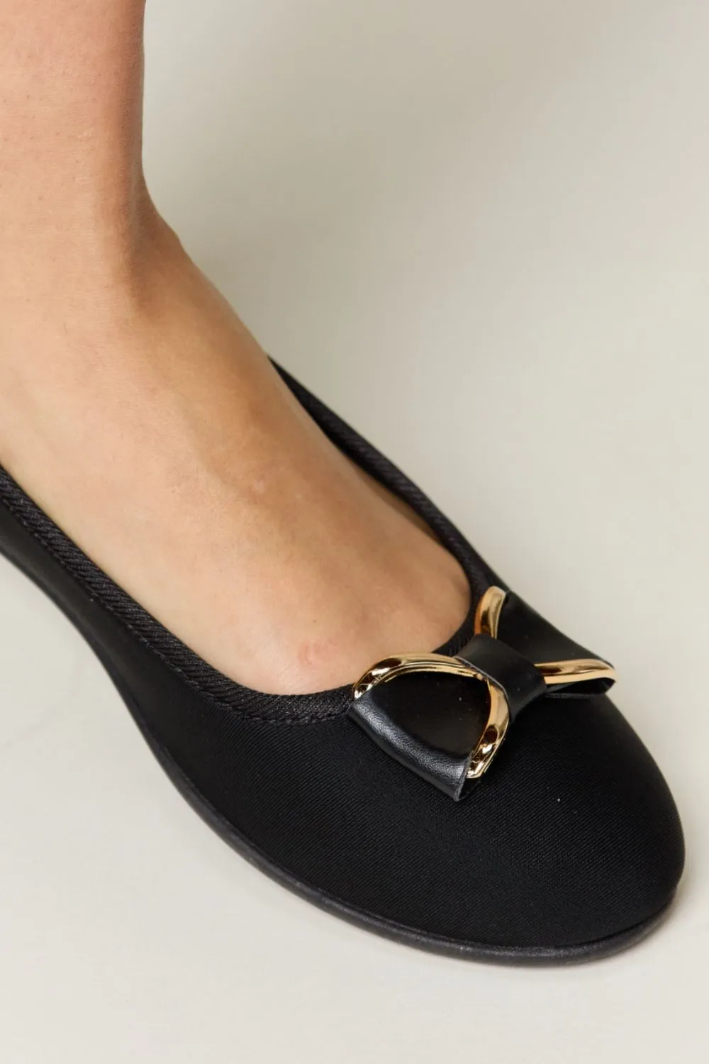 Charcoal Lycra Metal Buckle Flat Loafers