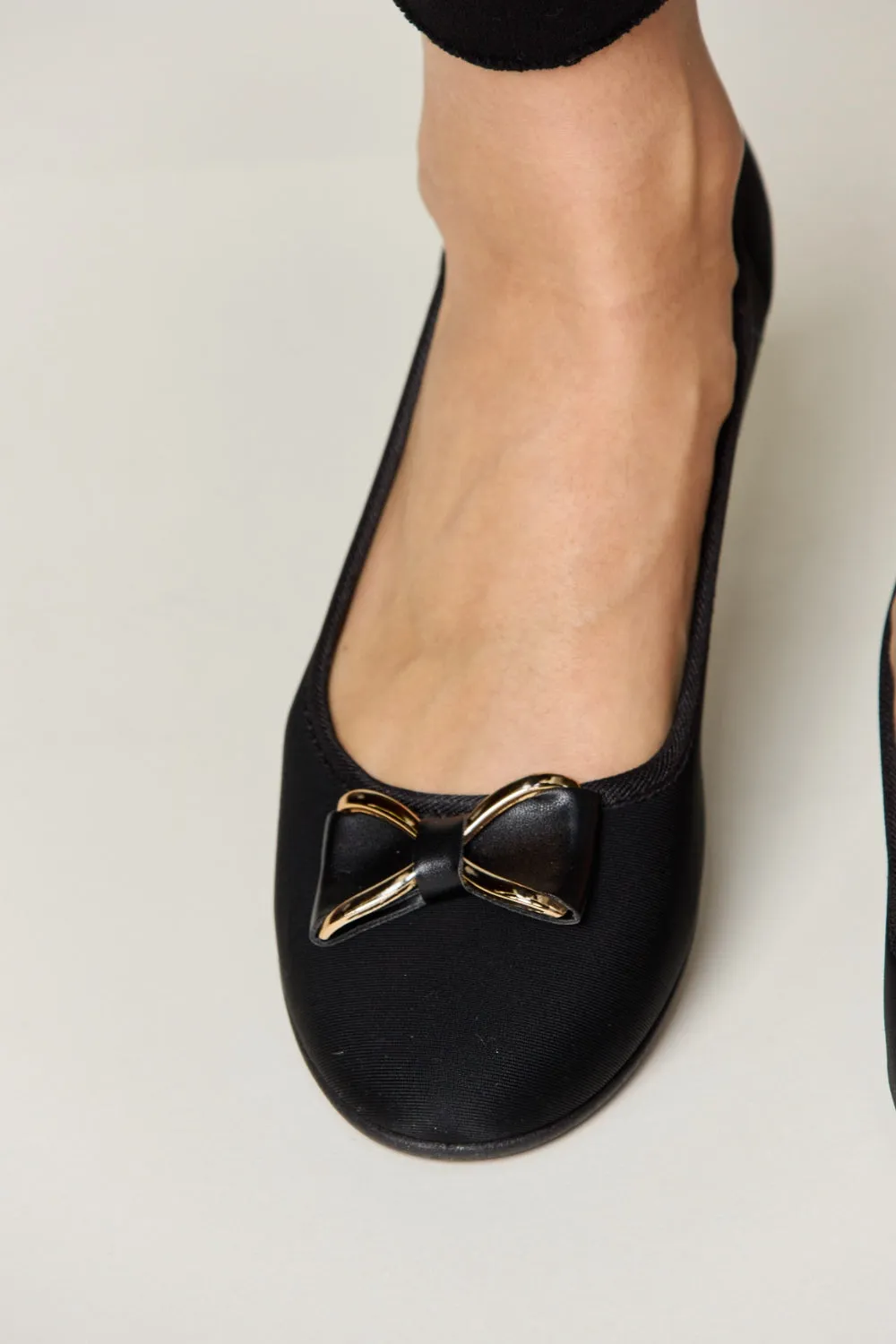 Charcoal Lycra Metal Buckle Flat Loafers