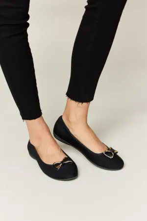 Charcoal Lycra Metal Buckle Flat Loafers