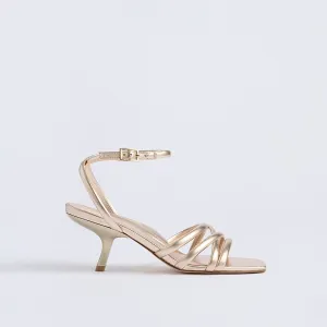 Clara Angled Heel | Soft Gold