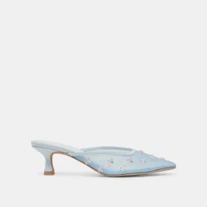 CLARA WIDE HEELS ICE BLUE MESH