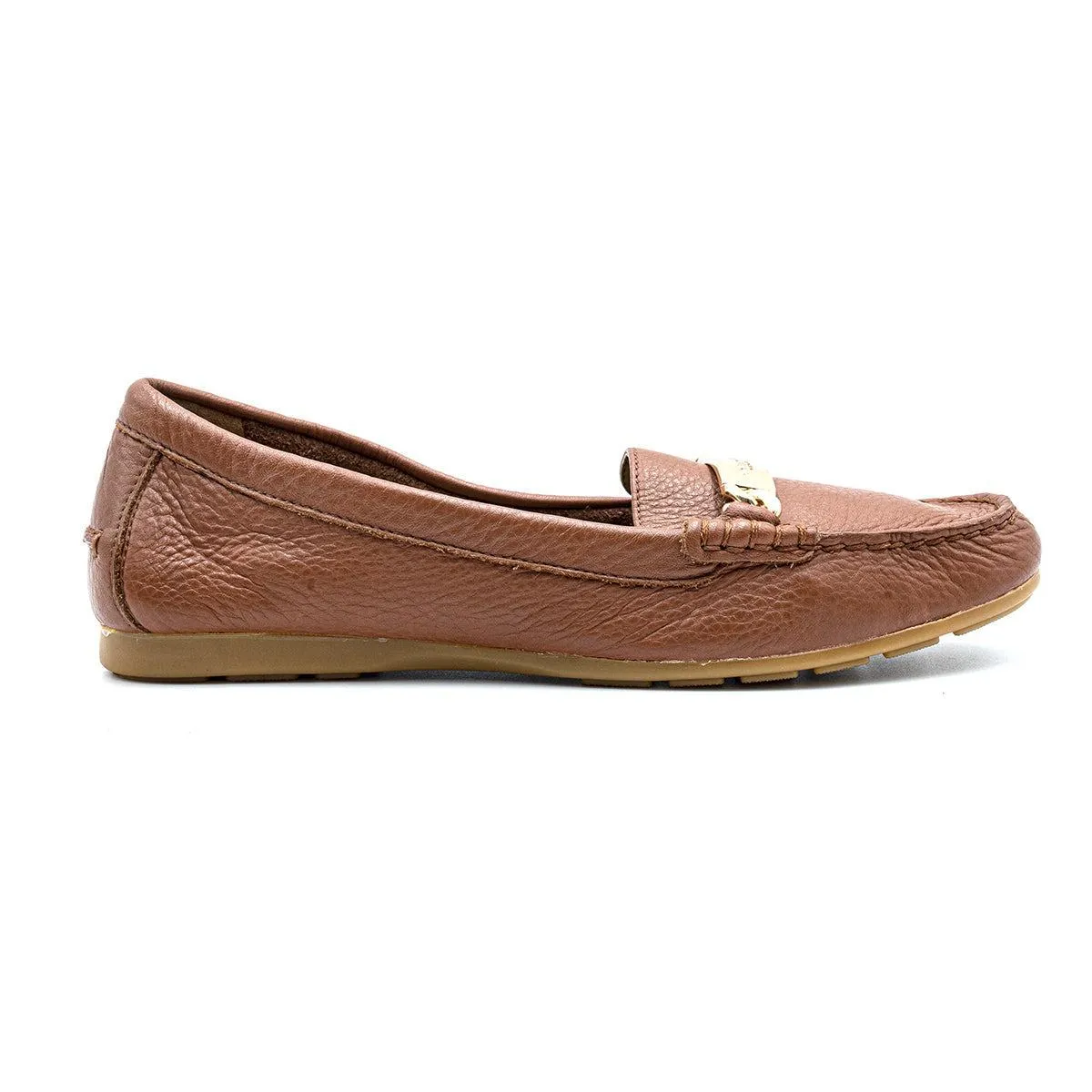 Coach Pebble Grain Loafers Leather Brown Colour For Women