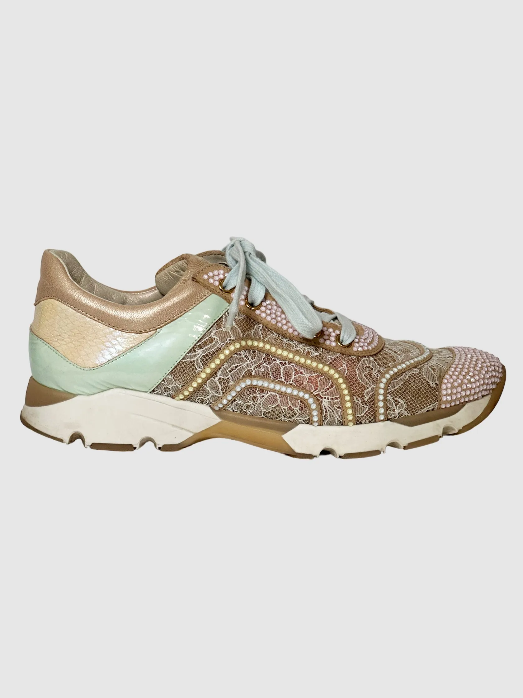 Crystal Embellishments Sneakers - Size 38