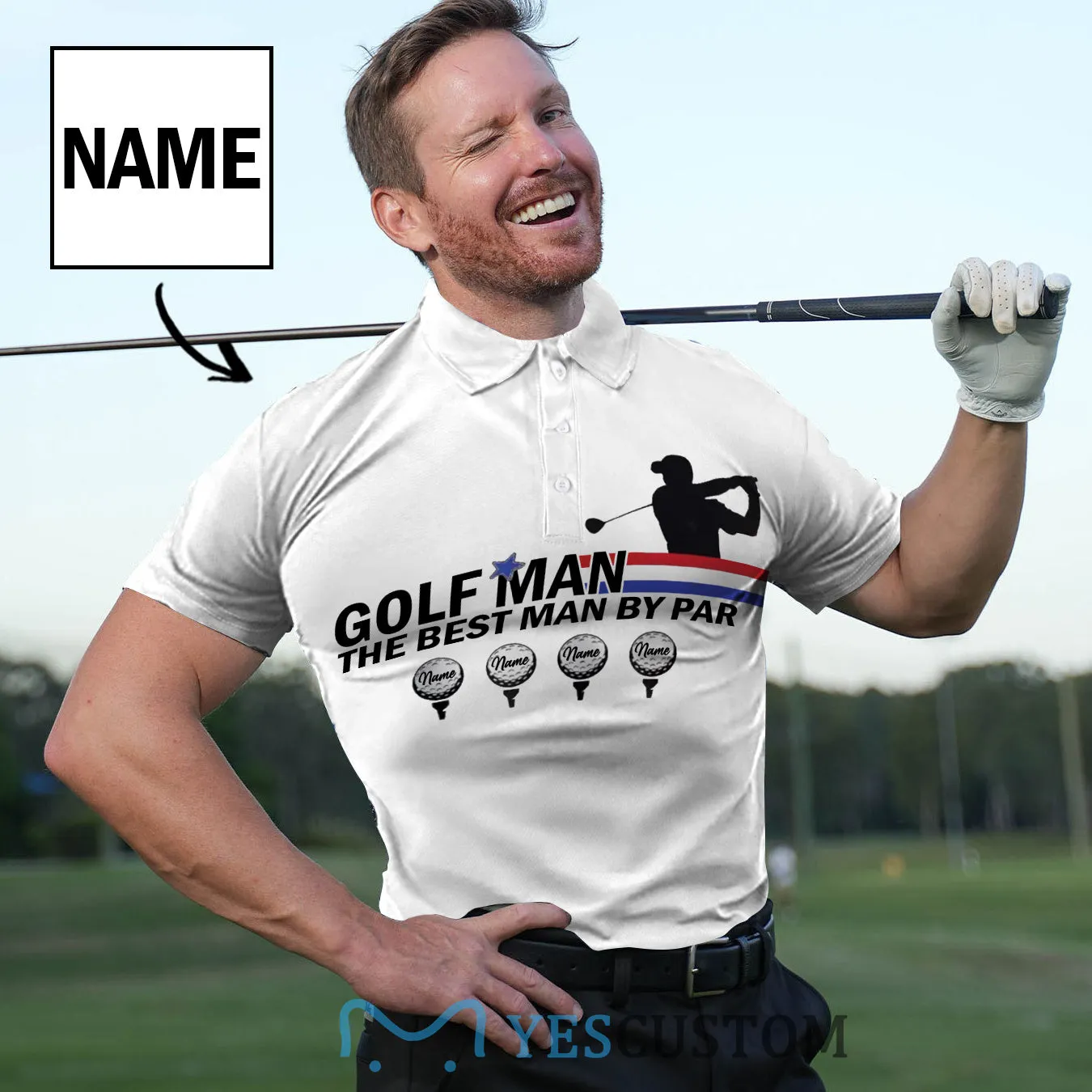 Custom Name Golf Man All Over Print Polo Shirt Personalized Men's Golf Shirt