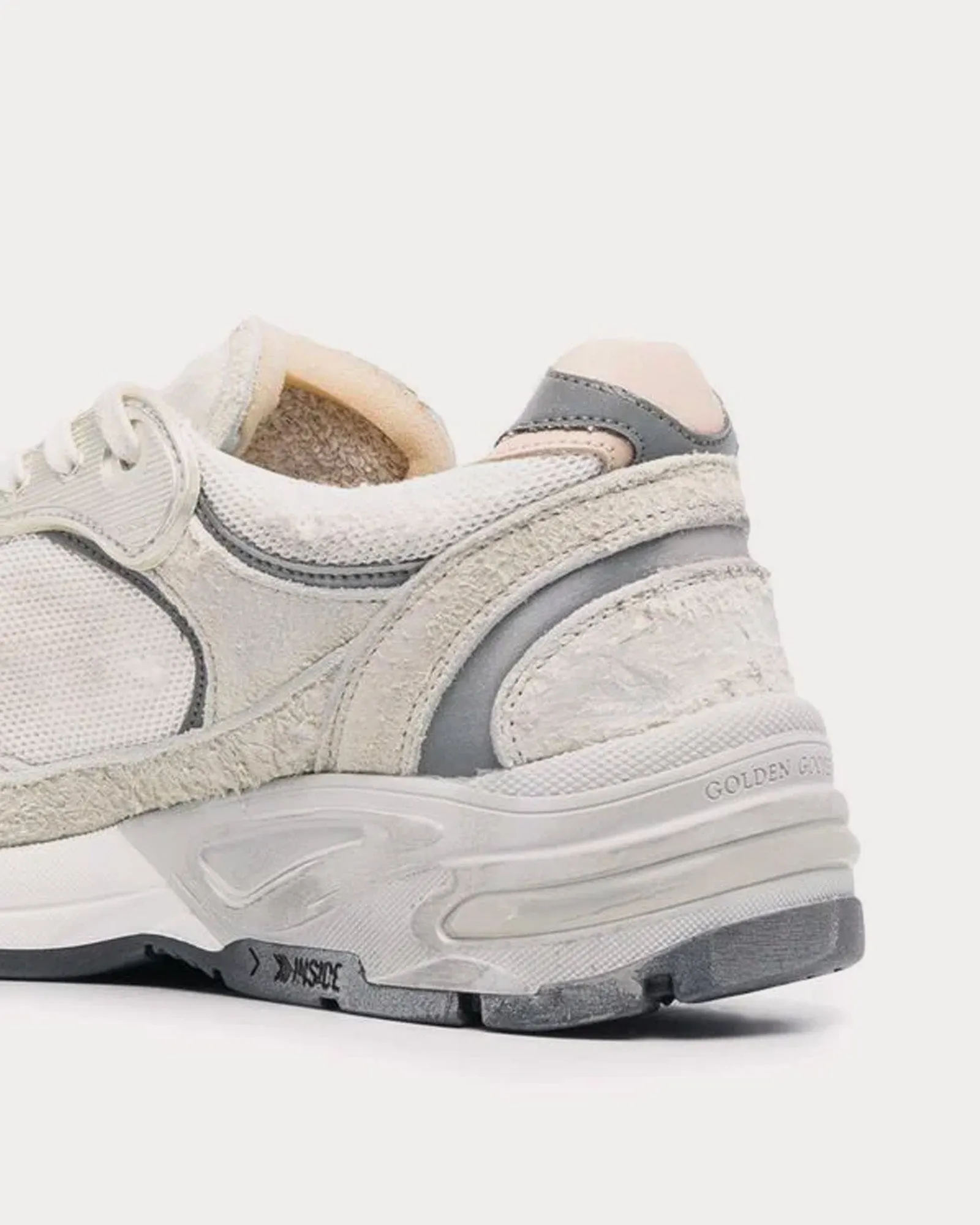 Dad-Star Running Mesh & Suede White Low Top Sneakers