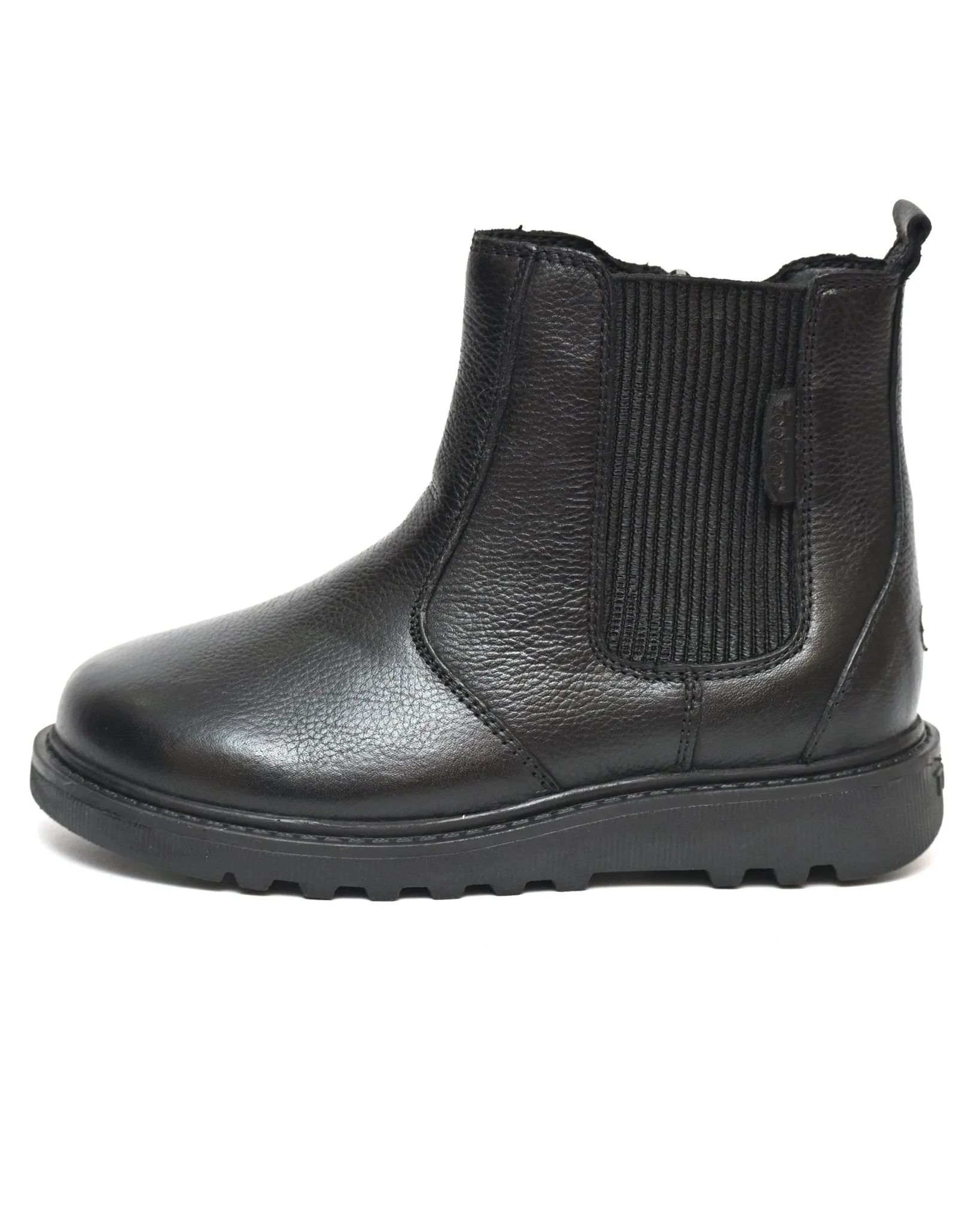 DAKOTA - Boys' Black Leather Ankle Boots